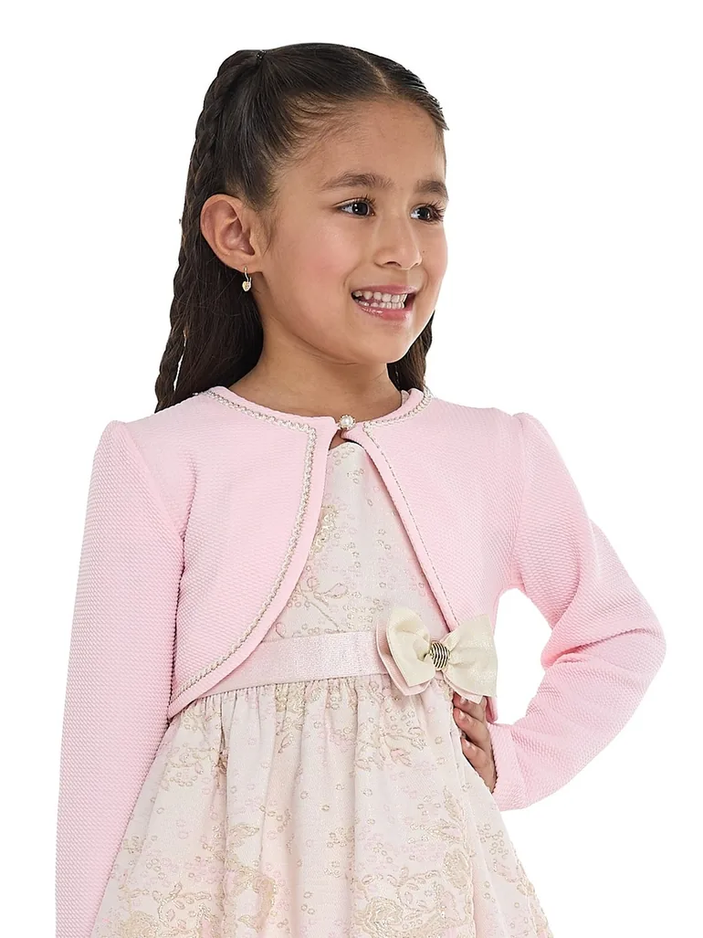 Girls Stitch Detail Crop Cardigan - 2