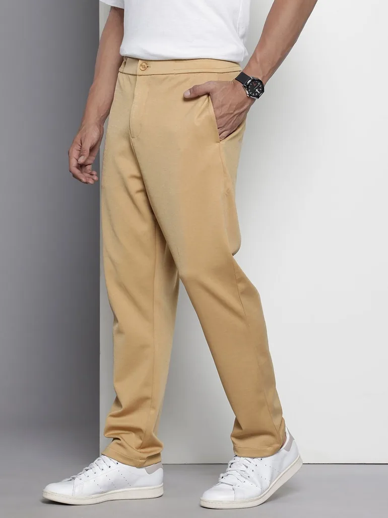 Men Brown Relaxed Fit Chino Pants - 2