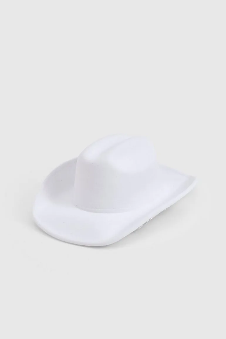 Star Embellished Cowboy Hat - white - 1