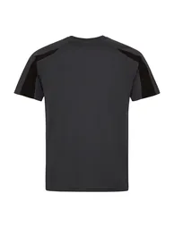 Just Cool Mens Contrast Cool Sports Plain T-Shirt - Charcoal/Jet Black - 1