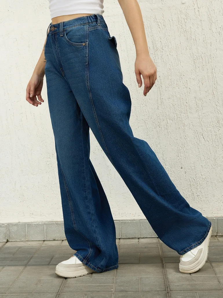 High Rise Straight Fit Jeans - 1