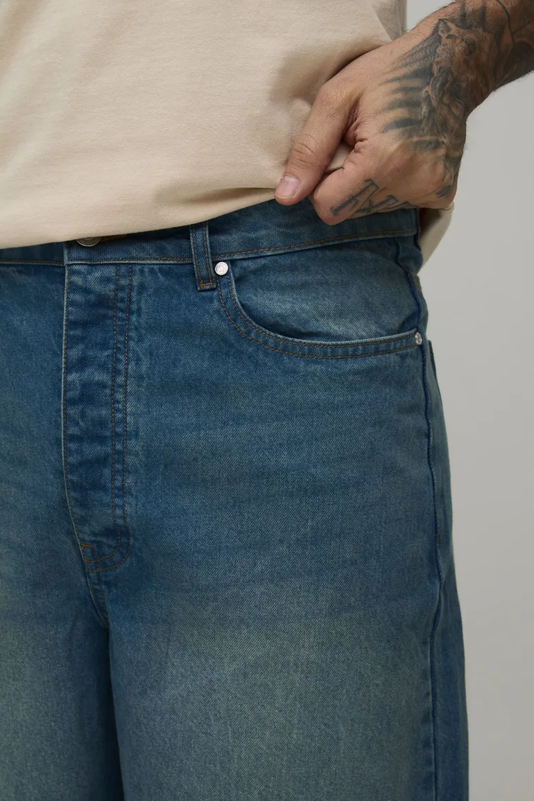 Tall Relaxed Fit Jorts - antique blue - 2