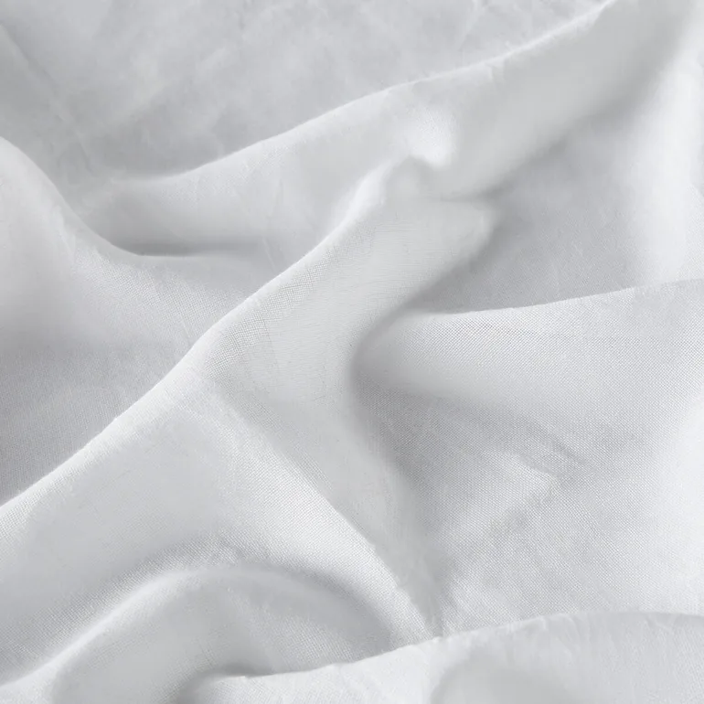 Aron Voile Panel in Polyester and Linen with Gathers - 3