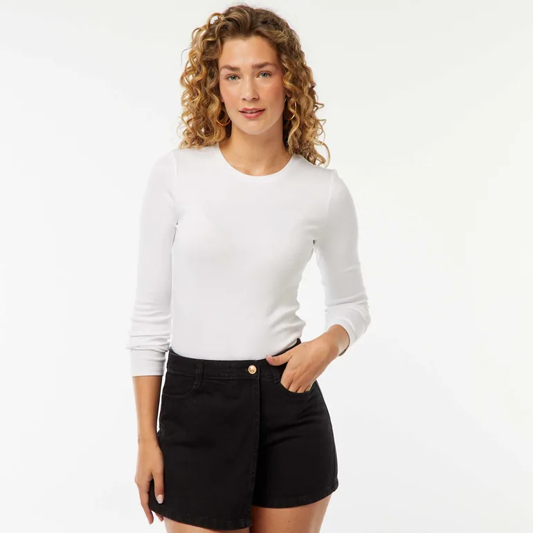Short denim skort GREY - 1