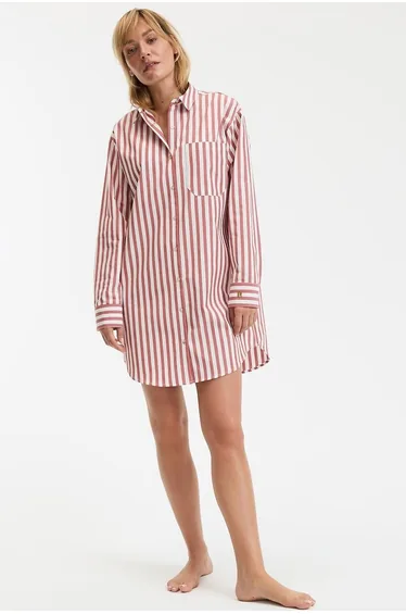 Signatures Carola Striped Nightshirt in Poplin