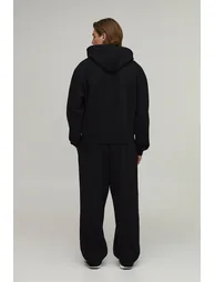 Baggy Fit Man Script Embroidered Jogger - black - 2