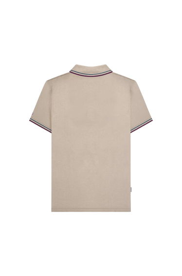 Lambretta Mens Twin Tip Polo Shirt - Stone/Moon/Ocean/Winter Bloom product thumbnail 2