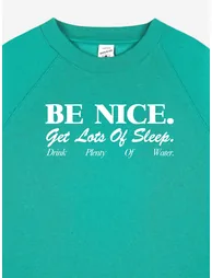 Sporty & Rich Kids Be Nice Crewneck Sweatshirt in Green - 2