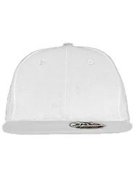 Result Unisex Core Bronx Original Flat Peak Snapback Solid Colour Cap - White - 1