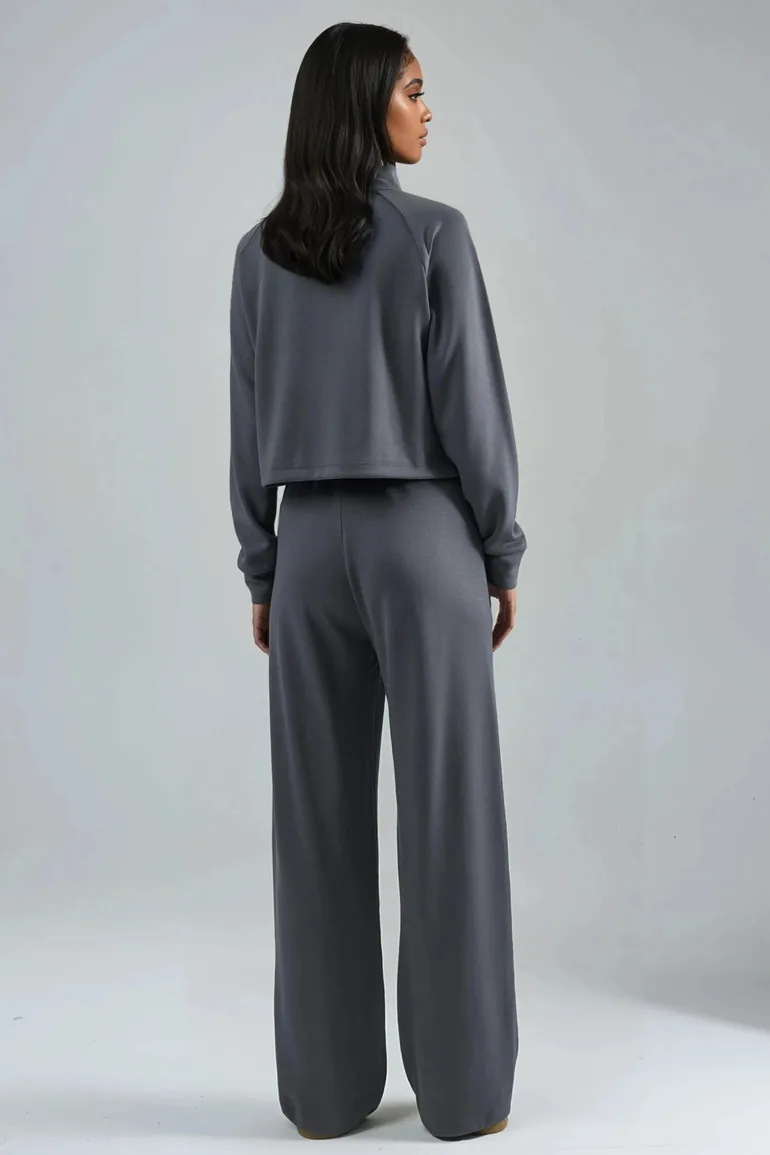 Modal Touch Half Turtleneck Blouse & Elastic Waist Pants Bersan Collection - 2
