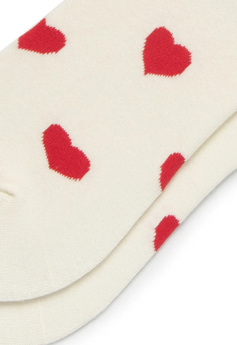 Little Red Heart Cotton Crew Socks - 2