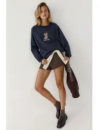 Embroidered Crew Neck Sweatshirt - 5