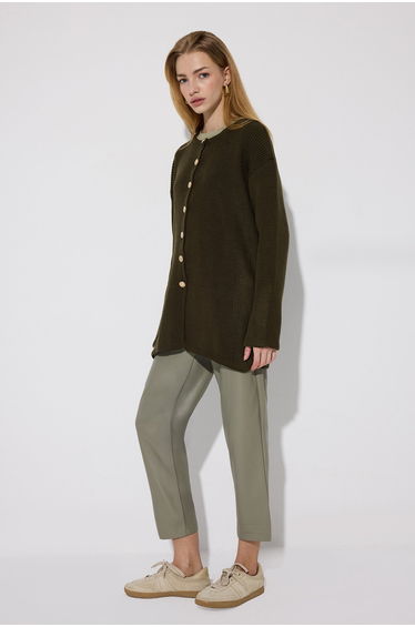 LONG CARDIGAN WITH GOLD BUTTONS product thumbnail 3