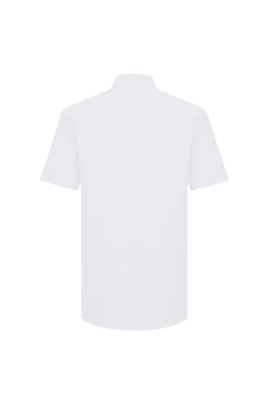 Russell Collection Mens Short Sleeve Easy Care Tailored Oxford Shirt - White product thumbnail 2