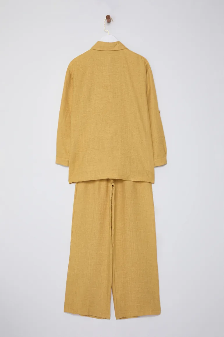 Yellow Woven Bottom-Top Set - 8