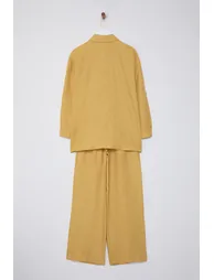 Yellow Woven Bottom-Top Set - 8