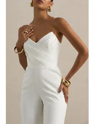 Dainty | White Sweetheart Jumpsuit - 2