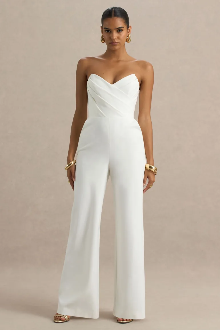 Dainty | White Sweetheart Jumpsuit - 3