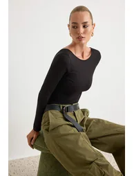Blouse - Black - Slim fit - 1