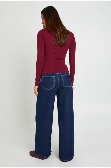The Mid Waist Wide Leg Jean - indigo product thumbnail 2