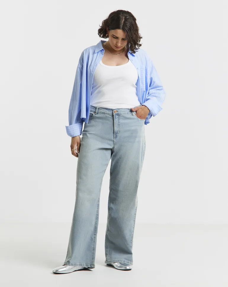 Simply Be 24/7 Wide Leg Jeans - Light