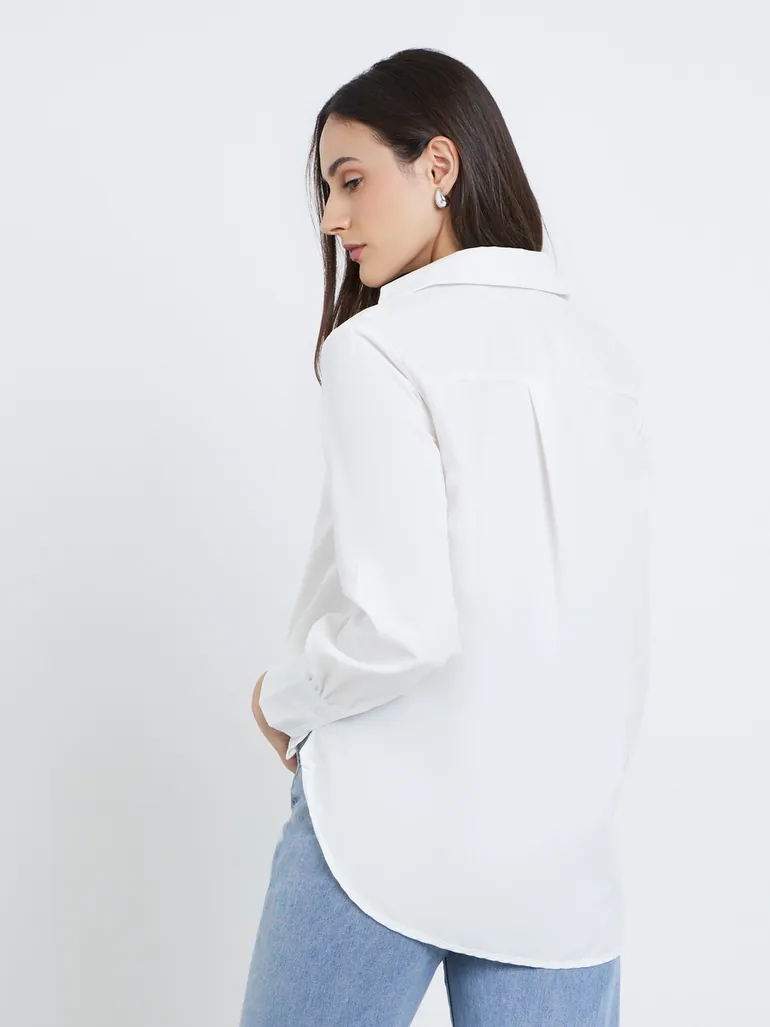 Solid Long Sleeve Regular Fit Shirt - 4