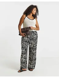 Crinkle Wide Leg Trousers