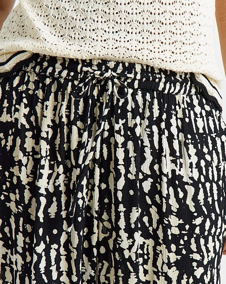 Crinkle Wide Leg Trousers - 1