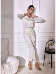 Solid Loose Fit Pants - 3