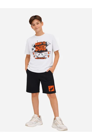 Boys Graphic Print Relaxed T-Shirt and Shorts Set