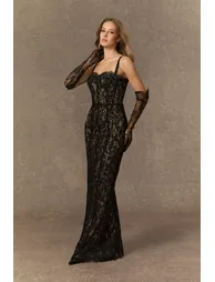 Bragging Rights Black Spaghetti Strap Sheer Lace Maxi Dress - 5