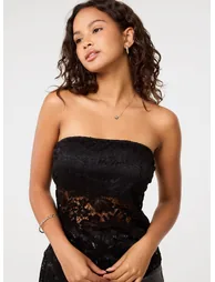 Floral Lace Bandeau Top - 2