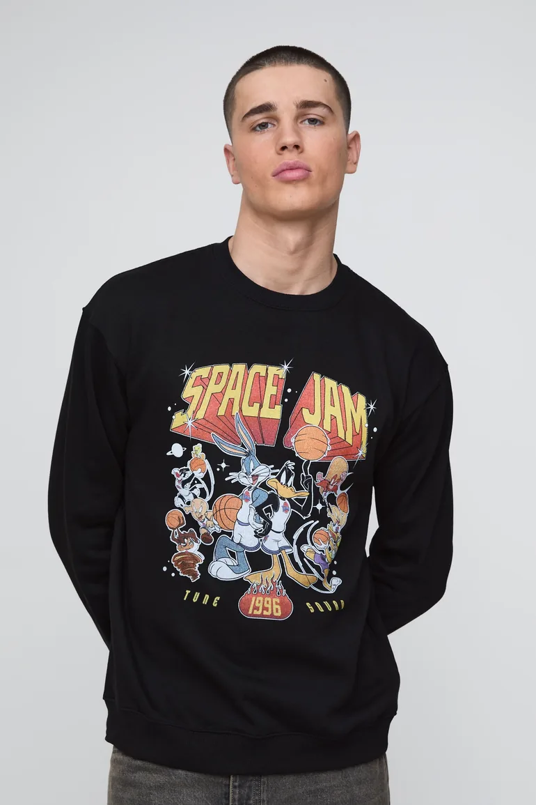 Oversized Space Jam Sweatshirt - black