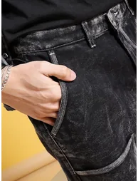 Men Baggy Fit Solid Jeans - 4