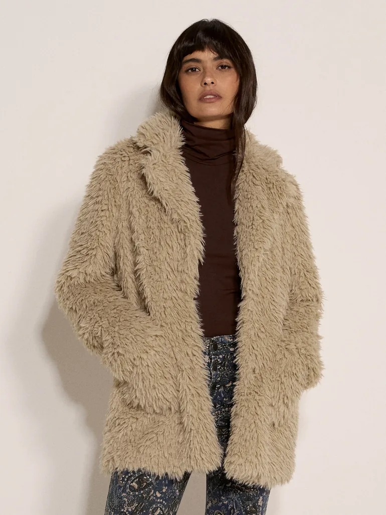 Faux Fur Panel Jacket - 1