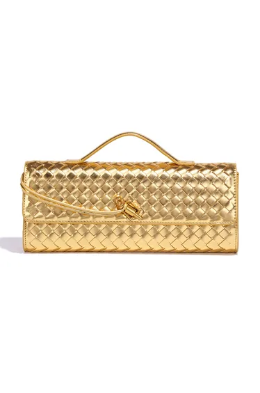 Woven Leather Clutch Bag