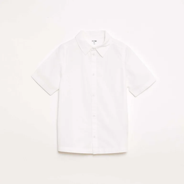 Plain Short-Sleeve Shirt WHITE