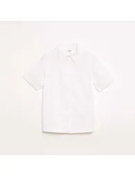 Plain Short-Sleeve Shirt WHITE
