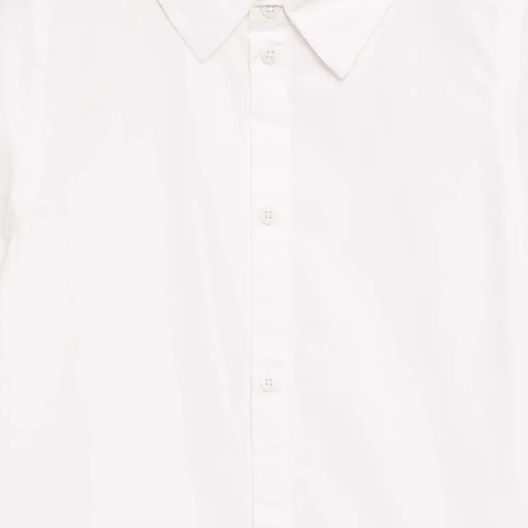 Plain Short-Sleeve Shirt WHITE - 2