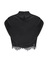Siosi Black Ruched Top & Skirt Set with Lace Trim - 7