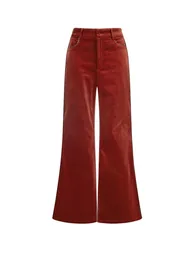 Burgundy Corduroy Flare Pants - 4