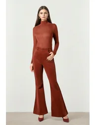 Burgundy Corduroy Flare Pants
