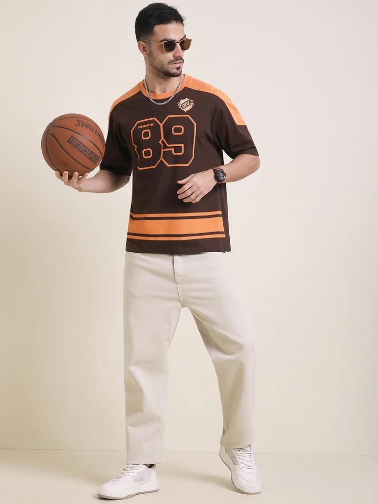 Men Oversized Short Sleeve Printed T-Shirt