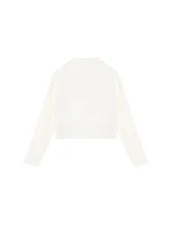 Bone Boucle Polo Neck Knitwear Cardigan - 5