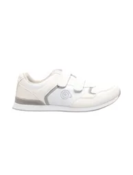 Dek Mens Drive Touch Fastening Trainer-Style Lawn Bowling Shoes - White/Grey - 1