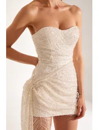 Galliano Embroidered Mini Evening Dress - 6