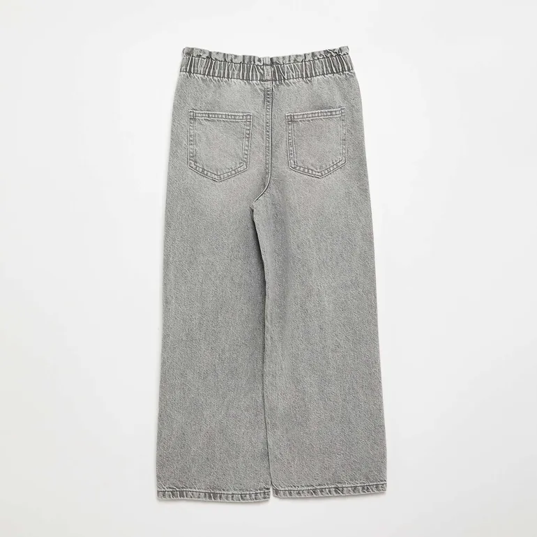 Wide-leg denim pants GREY - 2