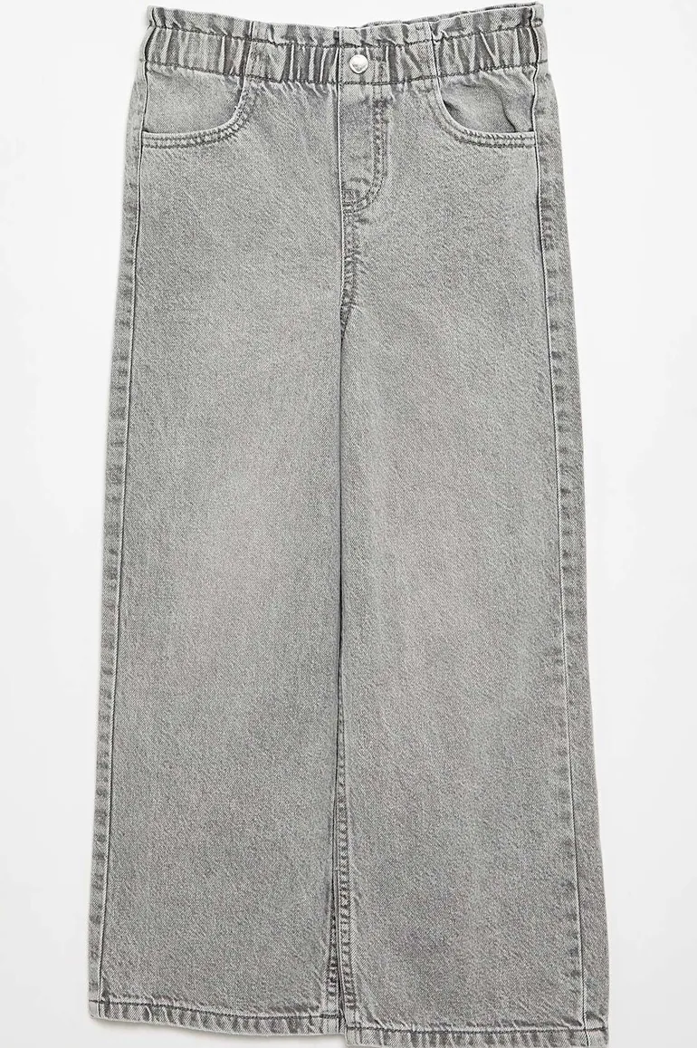 Wide-leg denim pants GREY