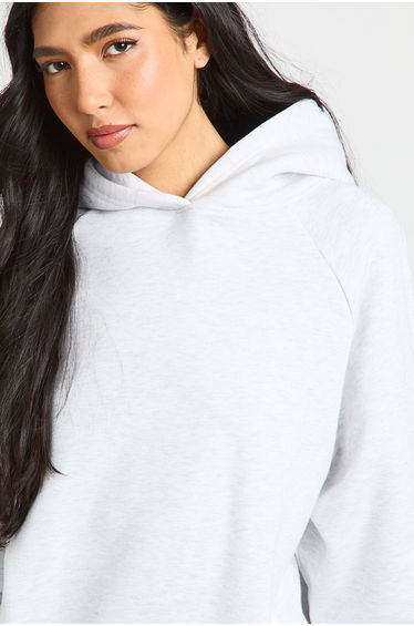 Tall Raglan Seam Oversized Hoodie - ash grey product thumbnail 4