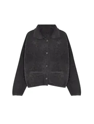 Anthracite Wide Fit Boucle Knitwear Cardigan - 1